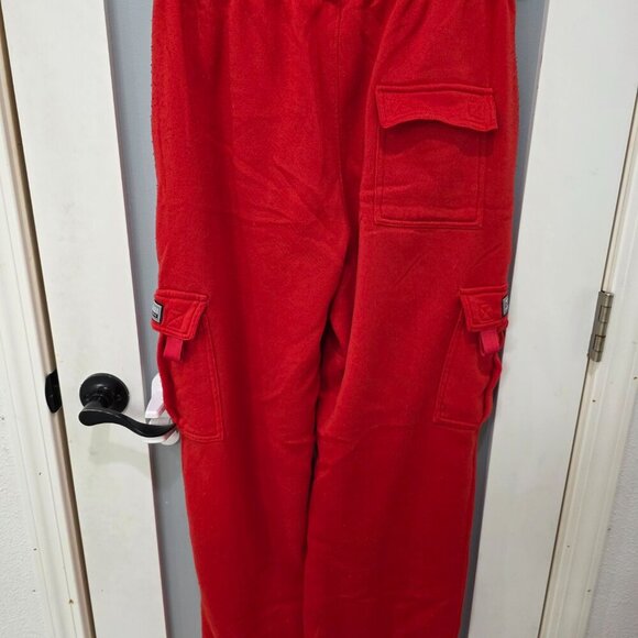 Men’s Dream USA Red Fleece Cargo Sweatpants Size XL – Drawstring w/ Pockets - Picture 10 of 10